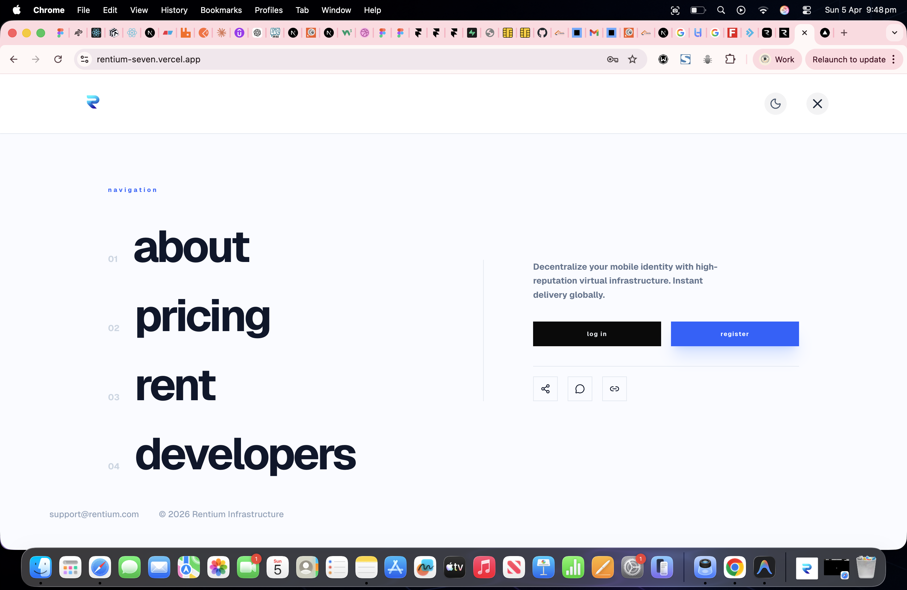 Service navigation menu